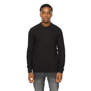 Duck and Cover Mens Matera Textured Knitted Sweater / Black